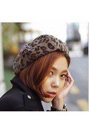 Cute Leopard Fur Beret Painter Warm Hat