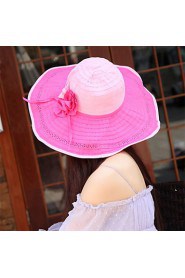 Women Straw Fashion Flowers Beach Floppy Hat,Cute/ Party/ Casual Spring/ Summer/ Fall