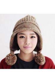 Women Knitwear Korean Cute Balls Wool Knit Hat