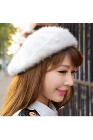Women Faux Fur Beret Hat , Cute/Casual Winter