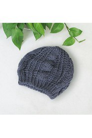 Women's Warm Solid Color Crocheted Beanie