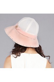 Xiaerbeiluo Simple Large Brim Sun Hat(Pink)