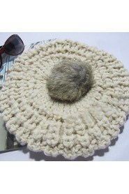 Women's Knit Rabbit Fur Hat