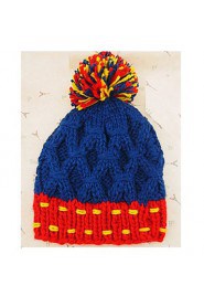 Kid's Contrast Color Ball Head Hat
