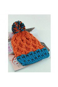 Kid's Contrast Color Ball Head Hat
