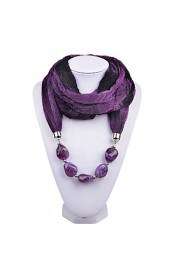Women Infinity Ring Fashion Scarf with Brush Painting Beads Long Wraps