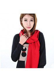 Women Autumn And Winter Thick Warm Cashmere Fringed Shawl Pure Color Chinese Red Scarf