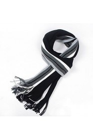 The Latest Men's Striped Scarf Long Korean Spell Color Knit Warm Scarves