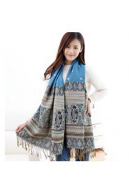 Ms. Bohemian Ethnic Style Bee Printing Embroidered Fringed Shawls Scarves