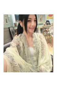 Chinese National Wind Blue And White Scarves Female Voile Printed Classic Scarf