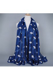 Voile Penguin Animal Pattern Printed Scarves Cotton Oversized Rectangular Shawl