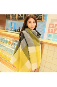 Plaid Knitted Thickening Big Scarf Autumn And Winter Warm Cashmere Scarves Shawls
