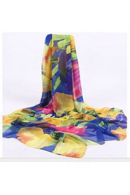 Printed Silk Chiffon Scarf Female Sun Oversized Beach Towel Scarves Shawl