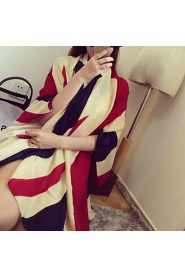 American Stars And Stripes Flag Cotton Muffler Long Oversized Scarf Shawl