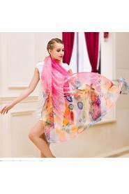 Spring And Autumn Scarf Super Long Scarf Printed Chiffon Female Sun Beach Towel