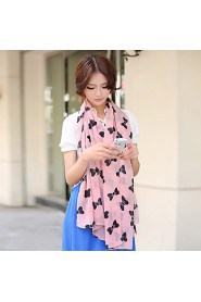 Spring And Summer Pink Bow Chiffon Scarves