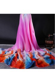 Female Spring And Autumn And Winter Scarves Ms. Gradient Large Square Silk Scarf