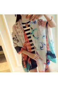 Spring And Summer Cotton Super Beautiful Letters Printed Scarf Scarves