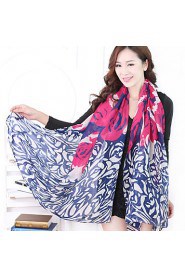 Cotton Long Autumn Winter Scarf Voile Scarves Butterfly Print Big Shawl