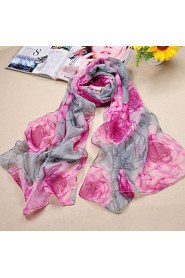 Shawls Chiffon/Polyester Flower Print Scarves(More Colors)