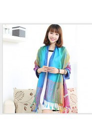 Ms. National Wind Fall And Winter Travel Vintage Jacquard Fringed Gradient Color Shawl Warm Sun Scarf