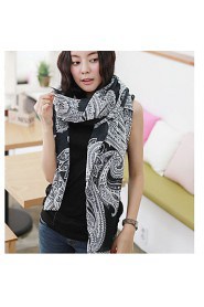 Spring And Autumn Korea Hot Voile Cashew Big Flower Printed Long Chiffon Scarf Thin Beach Scarves