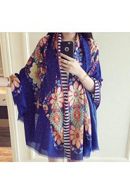 Beach Cotton Scarves Spring And Summer Sun Oversized Sunflowers Shawl Seaside Scarf