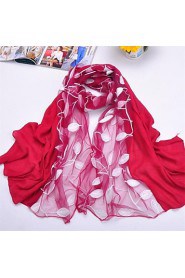 Shawls Chiffon/Polyester Leaves Embroidery Scarves(More Colors)