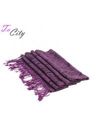 NEW Women Silk Scarf/Scarves Ladies Purple National Print Soft Chiffon Scraf Hijab