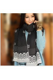 Europe and the United States Warm Snow Fine Double Knitted Shawl Wool Scarf