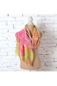 Women 100%Polyester Printing Romantic Abstract Scarf