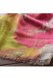Women 100%Polyester Printing Romantic Abstract Scarf