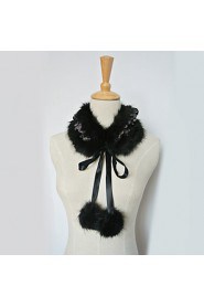 Collars Sleeveless Faux Fur Black/ Dark Navy/ Jade/ Pearl Pink/ Regency/ Almond Party/Evening/ Casual Lace-up