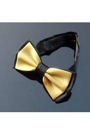 Men's Gold & Black Bowtie with Adjustable Band (1pc)