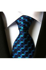 Men Wedding Cocktail Necktie At Work Blue Black Tie