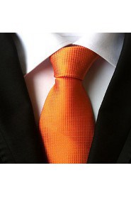 Men Wedding Cocktail Necktie At Work Orange Tie
