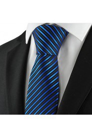 Men's Striped Microfiber Tie Necktie Formal Wedding Party Holiday With Gift Box (3 Colors Available)