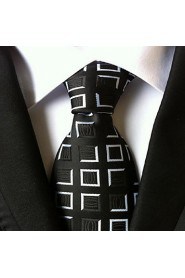 Men Wedding Cocktail Necktie At Work Black White Tie