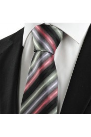Men's Gradient Color Striped Microfiber Tie Necktie For Wedding Party Holiday With Gift Box(5 Colors Available)