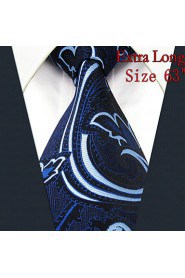 Men's Tie Paisley Navy Blue 100% Silk New Fashion Casual