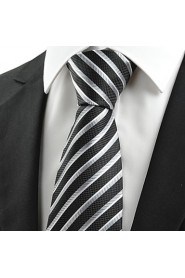 Men's Striped Microfiber Tie Necktie For Wedding Party Holiday With Gift Box(2 Colors Avaliable)