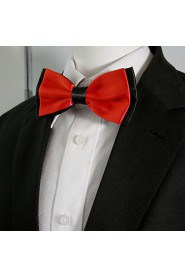 Men's Casual Plain Red Pre-tied Ajustable Wedding Silk Blend Bow Tie