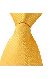 Men Pure Yellow Tie Business Leisure Career Jacquard Necktie