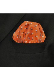 UH16 Floral Dots Pocket Square Orange Mens Hanky Handkerchiefs
