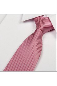 Pink Twill Tie Polyester Silk Leisure Arrow Jacquard Necktie