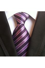 Men Wedding Cocktail Necktie At Work Purple Black Tie
