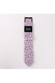 Fashion Men Casual Floral Skinny Necktie Kerchief Set(Width:6.5cm)