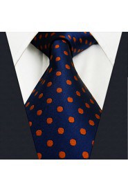 U5 Mens Ties Neckties Navy Polka Dots Dotty Dark Blue 100% Silk Handmade