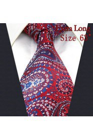 Men's Tie Red Paisley 100% Silk New Fashion Casual