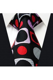 Shlax & Wing Men's Accessories Necktie Tie Geometric Black Red Fashion
